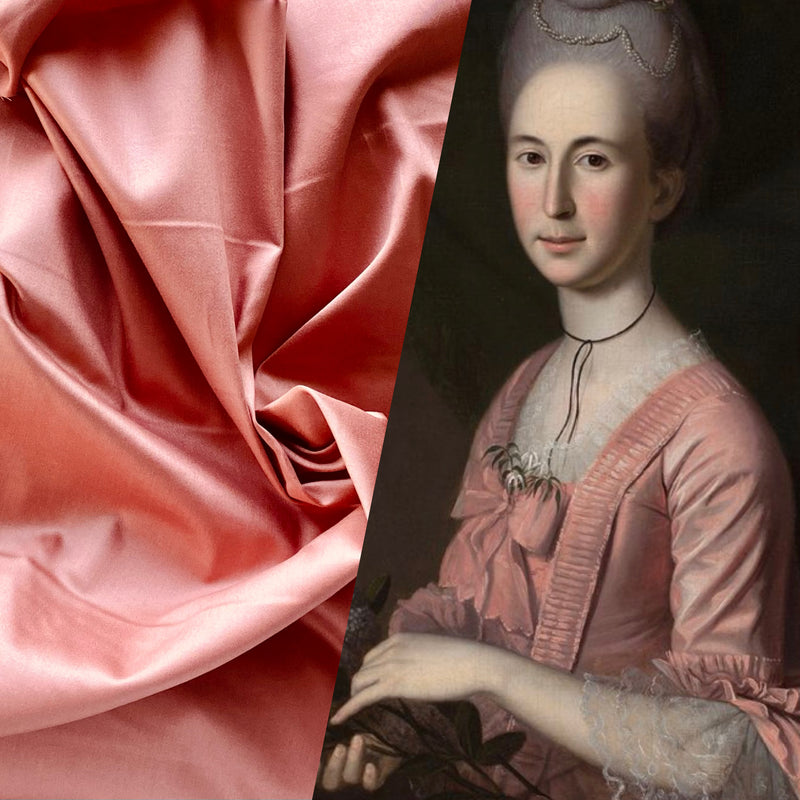 NEW Queen Ester 100% Cotton Sateen Fabric in Peach Pink