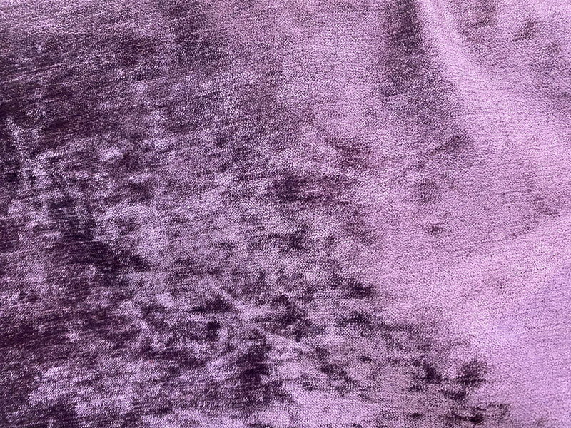 NEW! Lady Paleothus Designer Antiqued Chenille Solid Velvet Fabric - Purple - Upholstery
