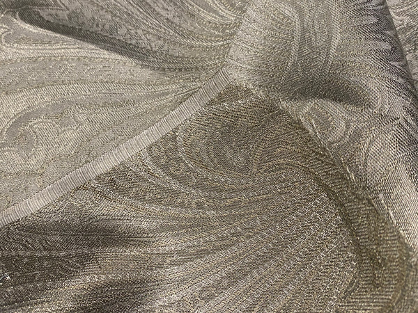 NEW Queen Lita 100% Silk Jacquard Lightweight Paisley Fabric - Grey- SB_8_4 - Fancy Styles Fabric Pierre Frey Lee Jofa Brunschwig & Fils
