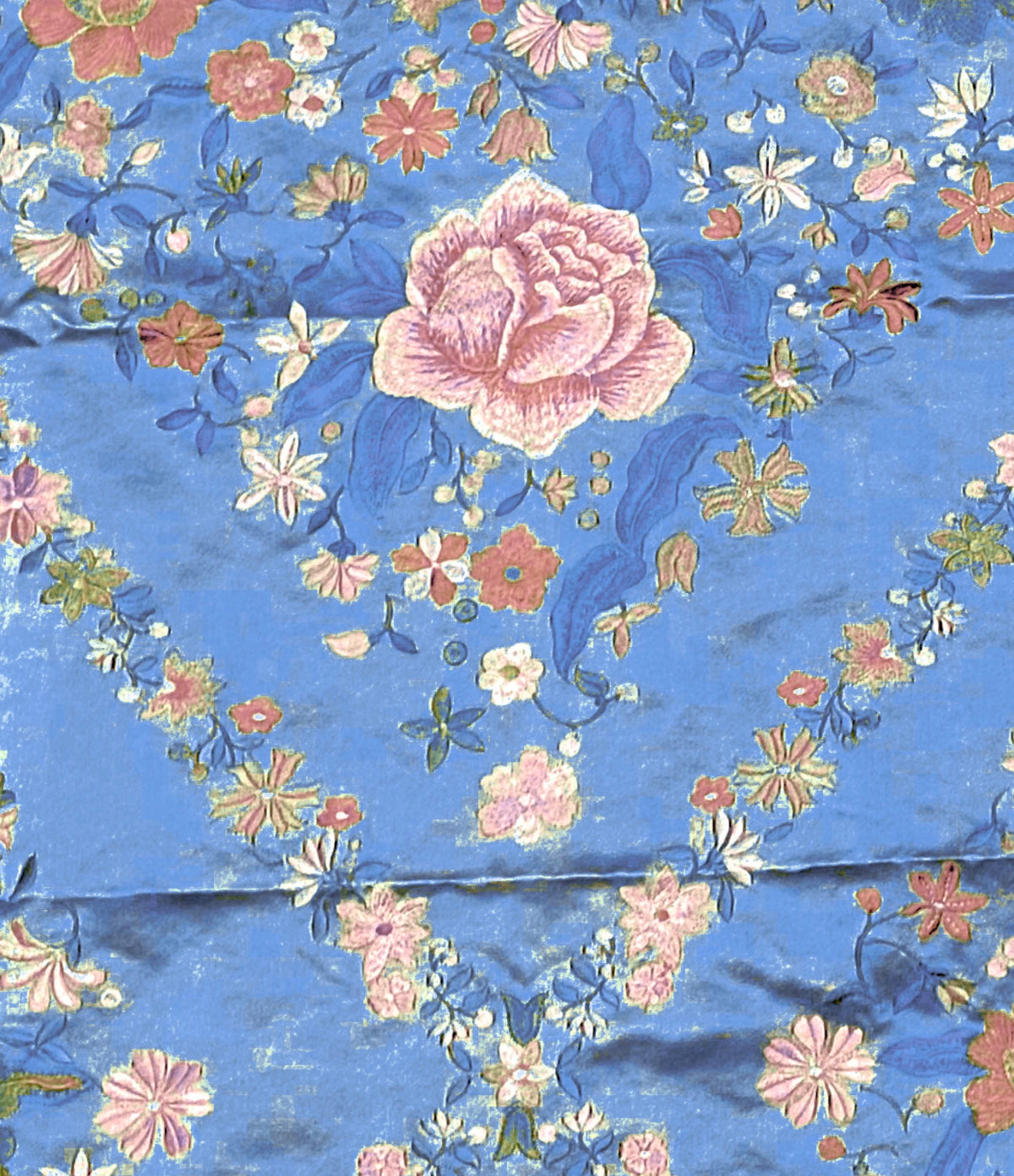 NEW! Custom-Order King Louis XIV Novelty 100% Silk Jacquard Embroidered Floral Upholstery Fabric - Cornflower Blue - Fancy Styles Fabric Pierre Frey Lee Jofa Brunschwig & Fils