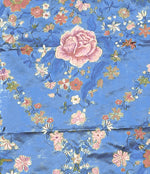 NEW! Custom-Order King Louis XIV Novelty 100% Silk Jacquard Embroidered Floral Upholstery Fabric - Cornflower Blue