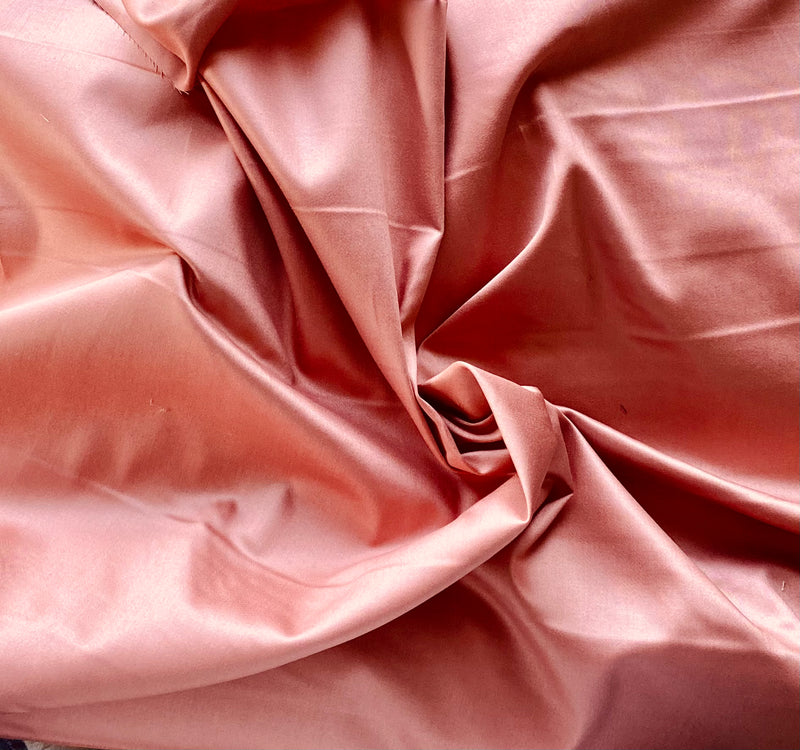 NEW Queen Ester 100% Cotton Sateen Fabric in Peach Pink