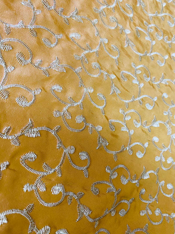 NEW! Duchess Buttercup Faux Silk Embroidered Fabric - Fancy Styles Fabric Pierre Frey Lee Jofa Brunschwig & Fils