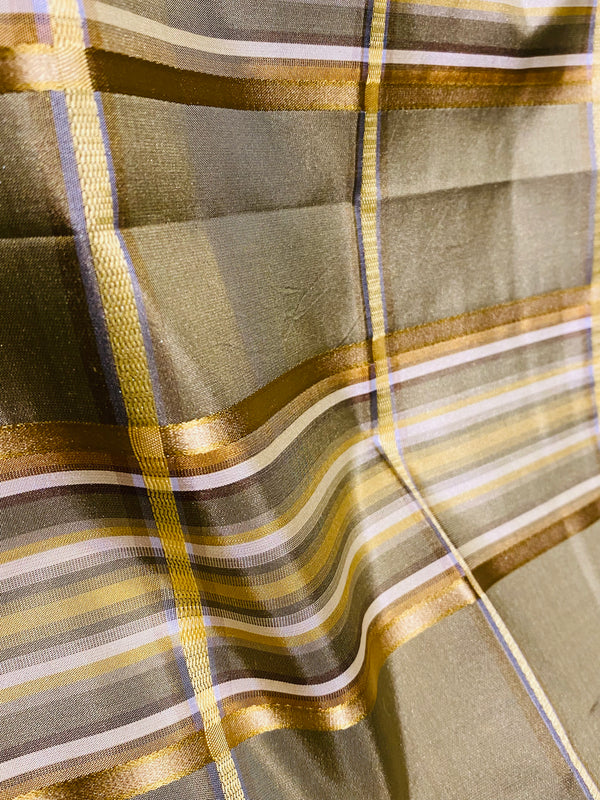 NEW! Lady Deborah 100% Silk Taffeta Plaid Tartan Ribbon Fabric- SB_1_20 - Fancy Styles Fabric Pierre Frey Lee Jofa Brunschwig & Fils