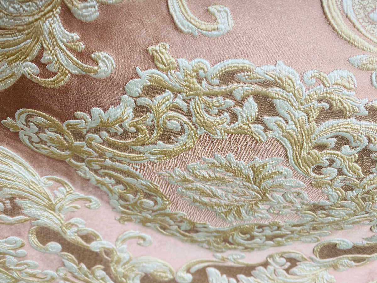 NEW Queen Marianna Novelty Ritz Neoclassical Brocade Satin Fabric - Light Pink - Fancy Styles Fabric Pierre Frey Lee Jofa Brunschwig & Fils