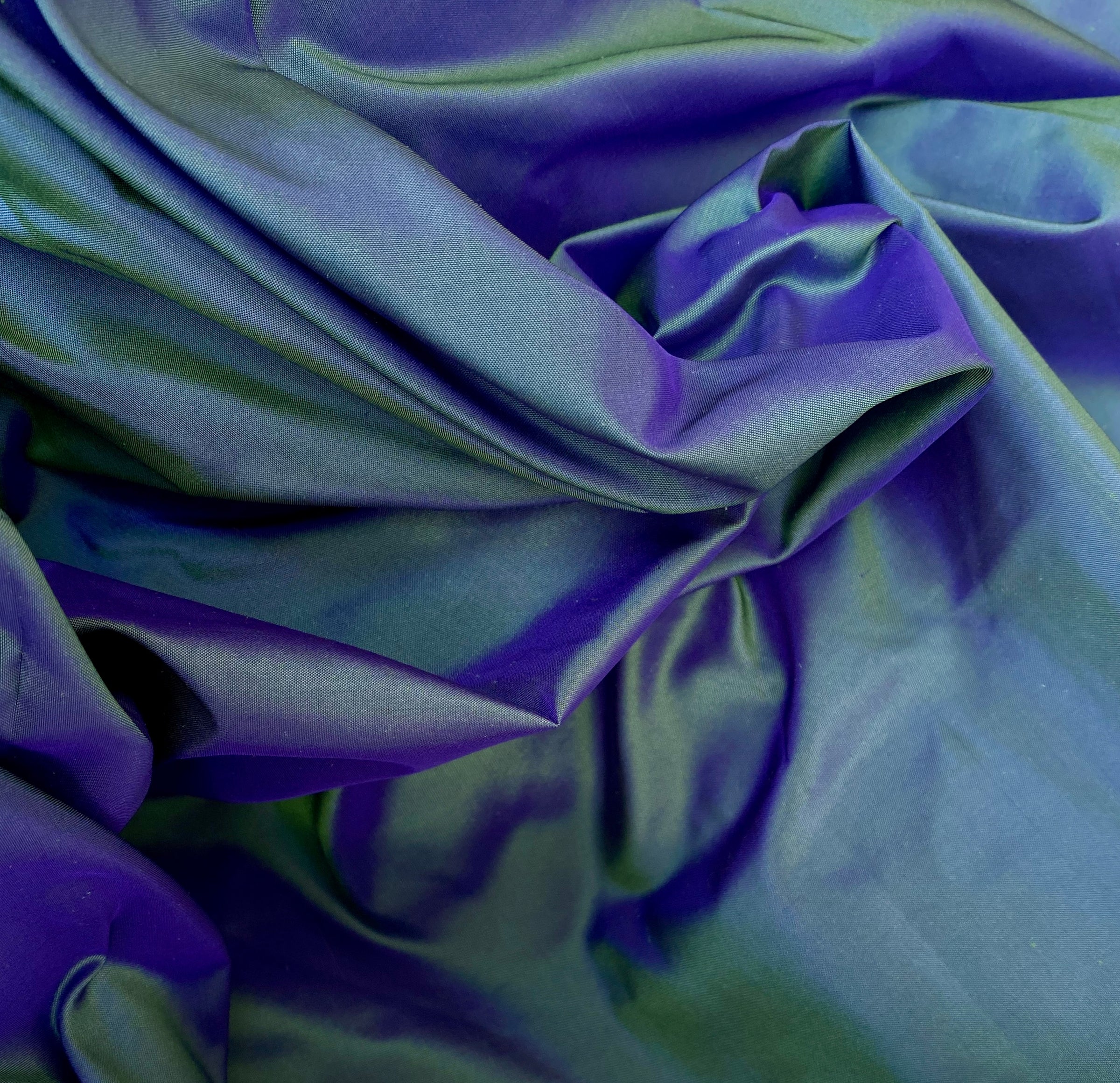 NEW Lady Lisa 100% Silk Taffeta Solid Chartreuse Gold & Lavender Iridescent  Fabric
