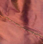 NEW Duchess Mable 100% Silk Dupioni - Solid Salmon Pink With Lime Iridescence Fabric