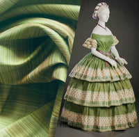 NEW! Lady Brittany 100% Silk Dupioni Green Microstripe Stripe Fabric - Fancy Styles Fabric Pierre Frey Lee Jofa Brunschwig & Fils