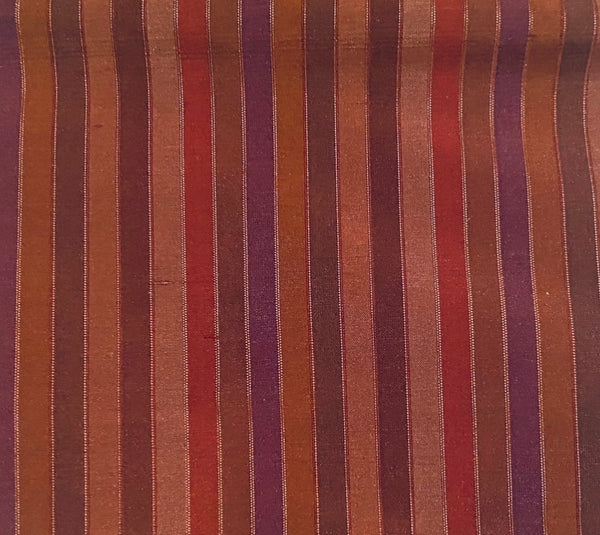 NEW Duchess Roxanne 100% Silk Taffeta Burgundy Brown Striped Fabric SB_1_53 - Fancy Styles Fabric Pierre Frey Lee Jofa Brunschwig & Fils