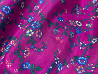 NEW Lady Astra Silk Cotton Blouse Floral Fabric - Magenta - Fancy Styles Fabric Pierre Frey Lee Jofa Brunschwig & Fils