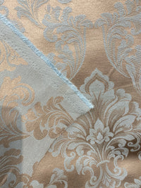 NEW! SALE! Princess Popper Satin Medallion Decorating & Upholstery Fabric - Blue and Beige Gold - Fancy Styles Fabric Pierre Frey Lee Jofa Brunschwig & Fils