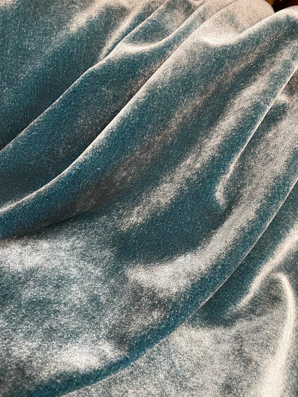 NEW! Prince Hudson- 100% Mohair Upholstery Velvet Fabric - Iridescent Teal - Fancy Styles Fabric Pierre Frey Lee Jofa Brunschwig & Fils