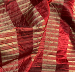 NEW! Sir Rowan 100% Silk Taffeta Dot Stripes Fabric - Rouge Red and Gold - Fancy Styles Fabric Pierre Frey Lee Jofa Brunschwig & Fils