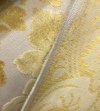 NEW! Designer Burnout Italian Velvet Fabric- Yellow- Upholstery - Fancy Styles Fabric Pierre Frey Lee Jofa Brunschwig & Fils