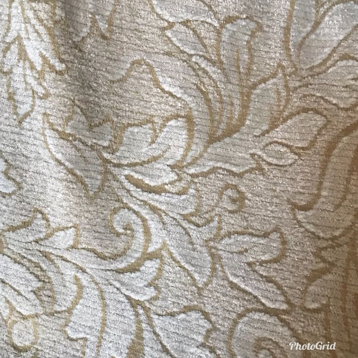 SALE! Designer Velvet Chenille Burnout Fabric - Yellow Beige - Fancy Styles Fabric Pierre Frey Lee Jofa Brunschwig & Fils