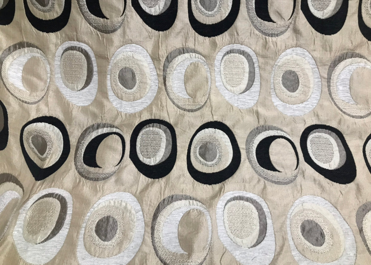 SALE! NEW Designer Burnout Chenille Upholstery Geometric Fabric - Taupe Black Ivory BTY - Fancy Styles Fabric Pierre Frey Lee Jofa Brunschwig & Fils