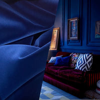 NEW! Prince Oliver Designer 100% Cotton Made In Belgium Upholstery Velvet Fabric Jewel Blue - Fancy Styles Fabric Pierre Frey Lee Jofa Brunschwig & Fils