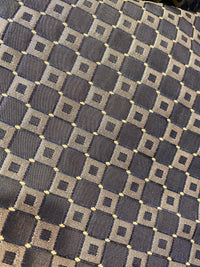 1 Yard Remnant- Queen Angelina- 100% Silk Fabric with Black and Gold Honeycomb Motif - Fancy Styles Fabric Pierre Frey Lee Jofa Brunschwig & Fils