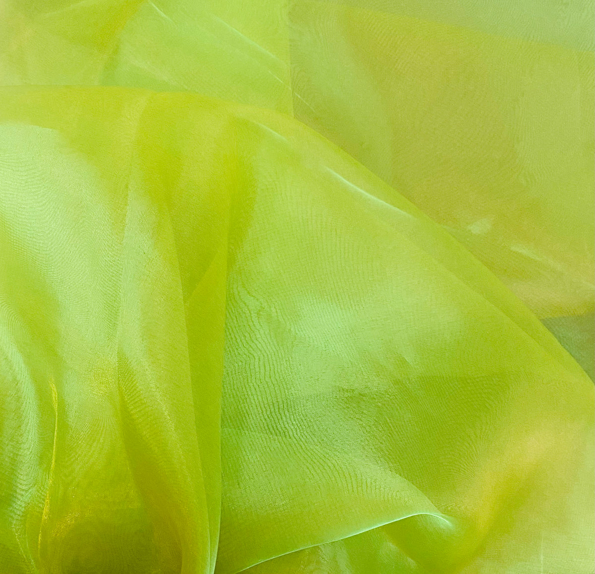NEW Princess Ghost Silk Poly Organza Fabric Electric Yellow and Green Iridescence - Fancy Styles Fabric Pierre Frey Lee Jofa Brunschwig & Fils