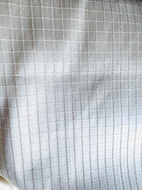 NEW Duchess Jenna 100% Silk Taffeta Fabric- Bone White with Embroidered Squares- SB_6_1 - Fancy Styles Fabric Pierre Frey Lee Jofa Brunschwig & Fils