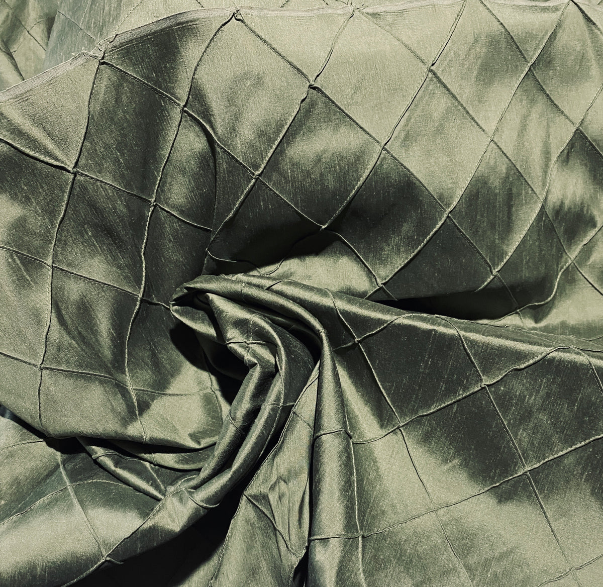 NEW Lady Annabelle 100% Silk Dupioni Pintuck Diamond Sage Green Fabric By The Yard - Fancy Styles Fabric Pierre Frey Lee Jofa Brunschwig & Fils