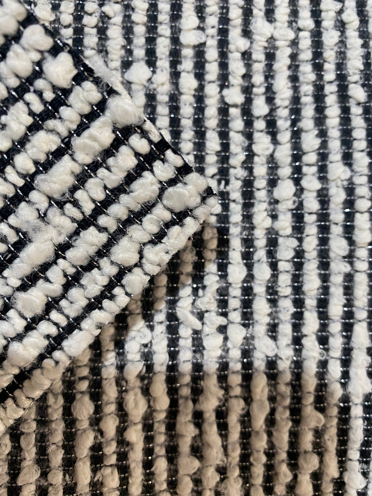 NEW Count Yorkshire Designer Heavyweight Boucle Upholstery Fabric in White and Black Melange - Fancy Styles Fabric Pierre Frey Lee Jofa Brunschwig & Fils