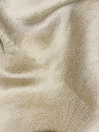 NEW Queen Lita 100% Silk Jacquard Lightweight Paisley Fabric - Cream- SB_8_1 - Fancy Styles Fabric Pierre Frey Lee Jofa Brunschwig & Fils