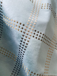 NEW! Lady Amaldie 100% Silk Taffeta Plaid Gold Dot Fabric -Duck Egg Blue- SB_8_24 - Fancy Styles Fabric Pierre Frey Lee Jofa Brunschwig & Fils