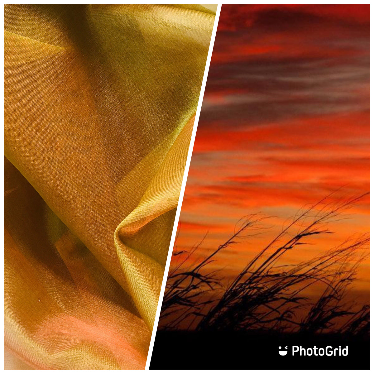 NEW 100% Silk Organza Jewel Orange & Green Iridescence - Fancy Styles Fabric Pierre Frey Lee Jofa Brunschwig & Fils