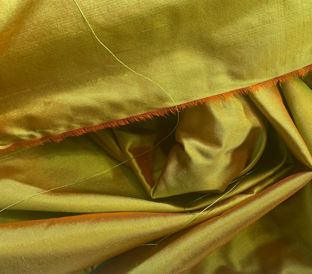 NEW Lady Lisa 100% Silk Taffeta Fabric Solid Yellow Orange Iridescence - Fancy Styles Fabric Pierre Frey Lee Jofa Brunschwig & Fils