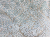 NEW! Sir Sanders Novelty Burnout Medallion Chenille Velvet Fabric - Light Aqua Blue- Upholstery - Fancy Styles Fabric Pierre Frey Lee Jofa Brunschwig & Fils