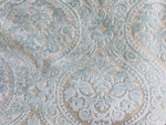 NEW! Sir Sanders Novelty Burnout Medallion Chenille Velvet Fabric - Light Aqua Blue- Upholstery