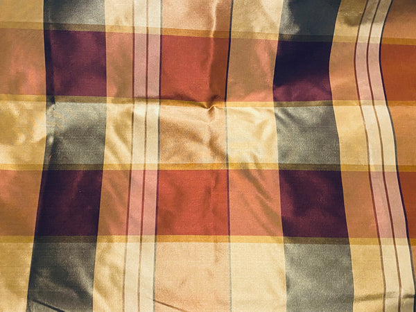 NEW Duchess Dawn 100% Silk Taffeta Plaid Tartan Fabric- SB_1_28 - Fancy Styles Fabric Pierre Frey Lee Jofa Brunschwig & Fils