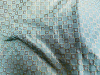 NEW Queen Angelina- 100% Silk Fabric with Duck Egg Blue and Gold Honeycomb Motif- SB_7_6 - Fancy Styles Fabric Pierre Frey Lee Jofa Brunschwig & Fils