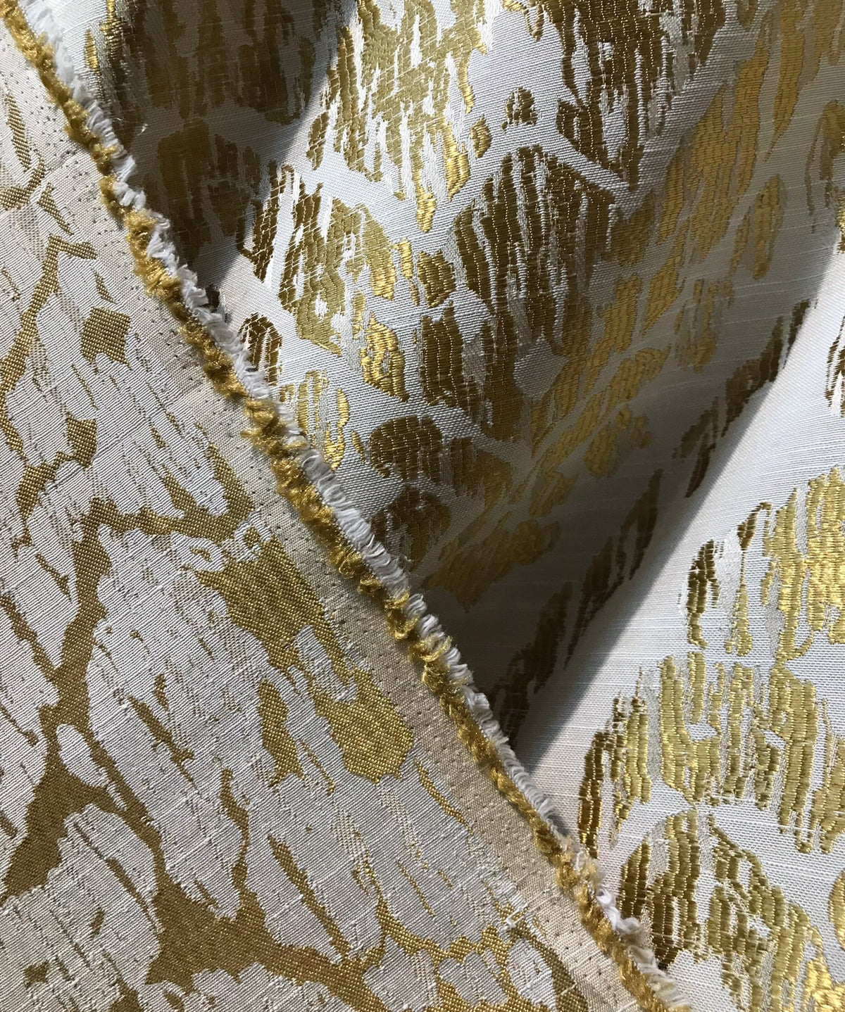 NEW Damask Pattern Gold Motif Decorating Drapery Fabric - Fancy Styles Fabric Pierre Frey Lee Jofa Brunschwig & Fils