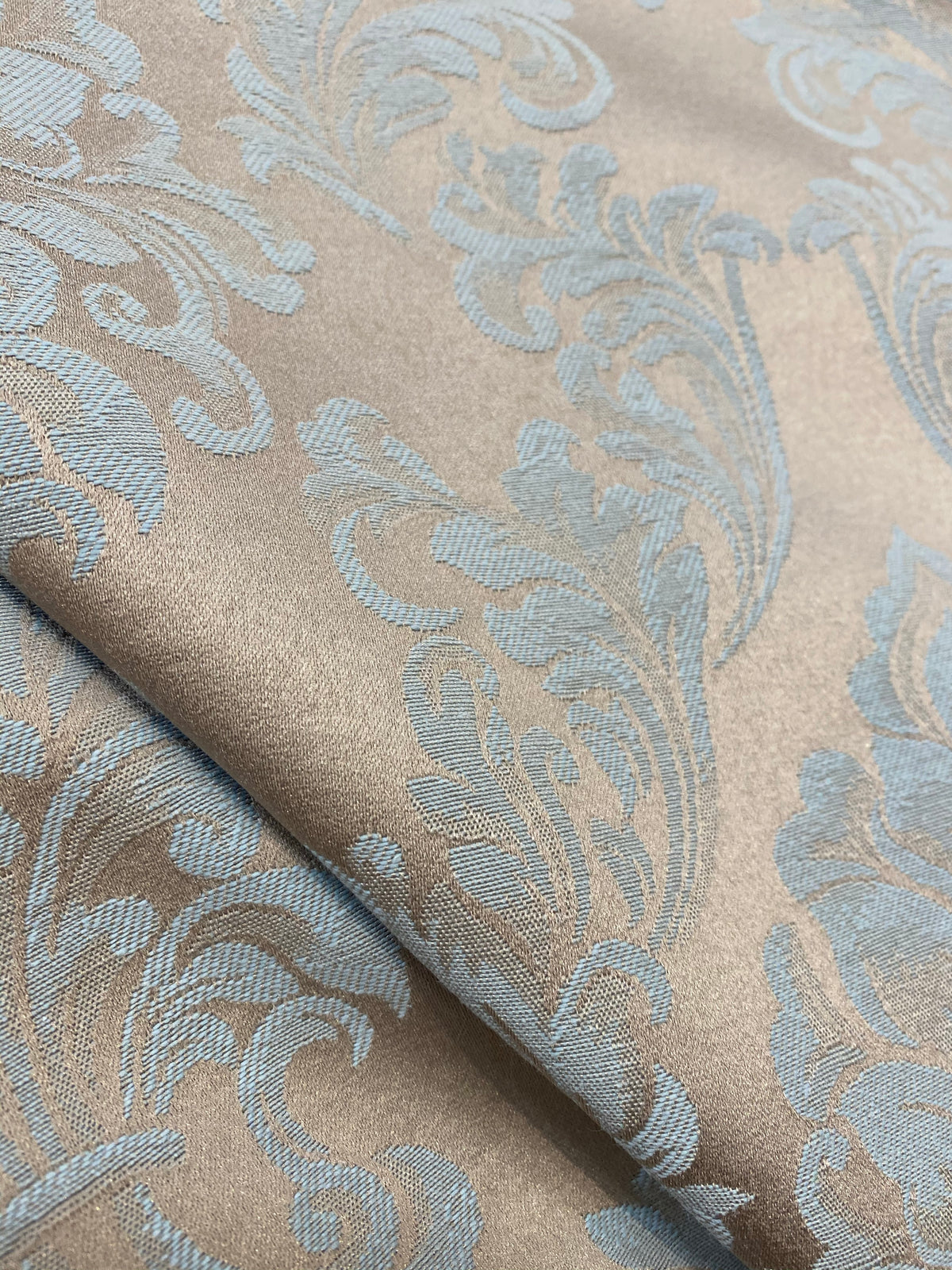 NEW! SALE! Princess Popper Satin Medallion Decorating & Upholstery Fabric - Blue and Beige Gold - Fancy Styles Fabric Pierre Frey Lee Jofa Brunschwig & Fils