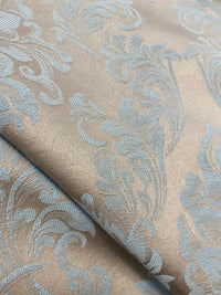 NEW! SALE! Princess Popper Satin Medallion Decorating & Upholstery Fabric - Blue and Beige Gold - Fancy Styles Fabric Pierre Frey Lee Jofa Brunschwig & Fils