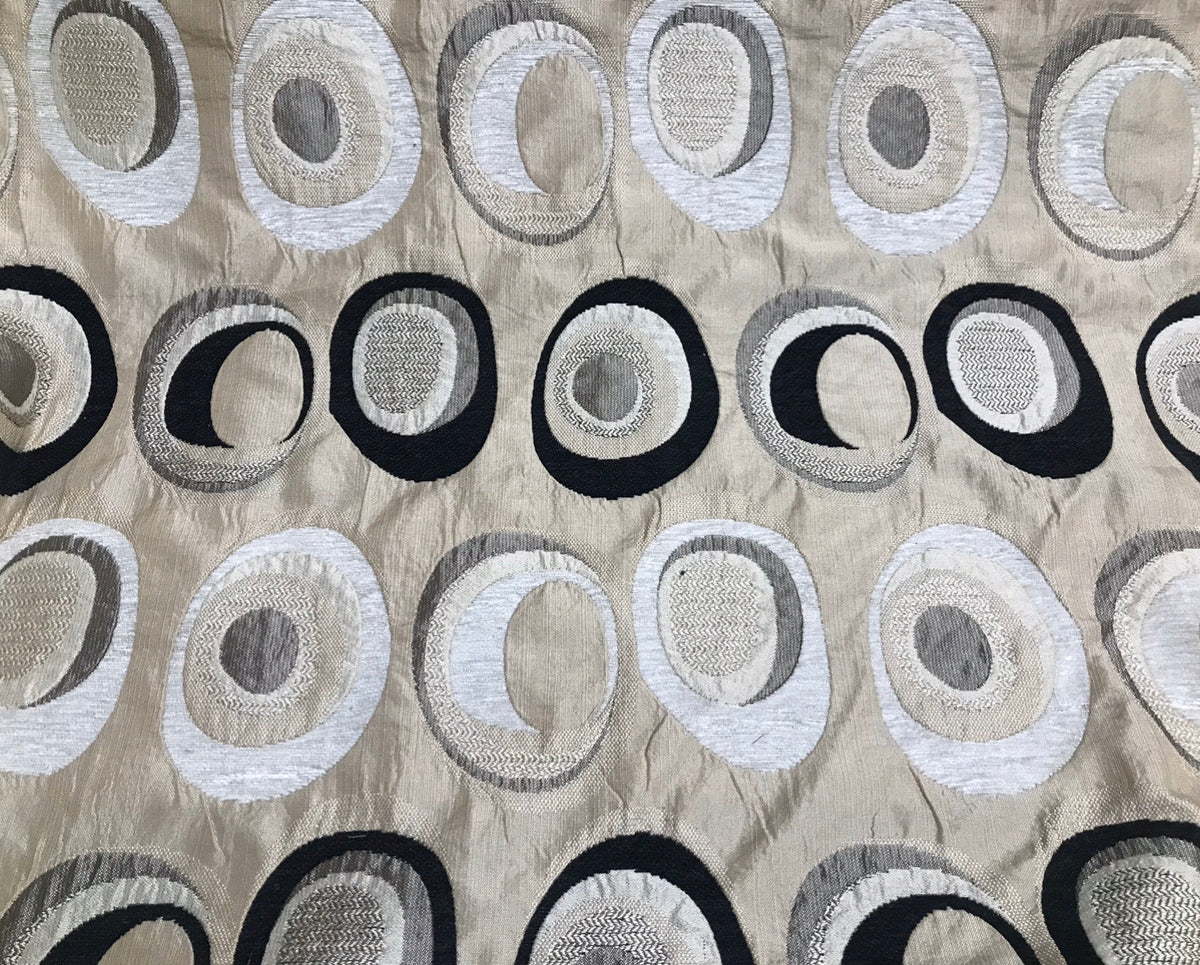 SALE! NEW Designer Burnout Chenille Upholstery Geometric Fabric - Taupe Black Ivory BTY - Fancy Styles Fabric Pierre Frey Lee Jofa Brunschwig & Fils