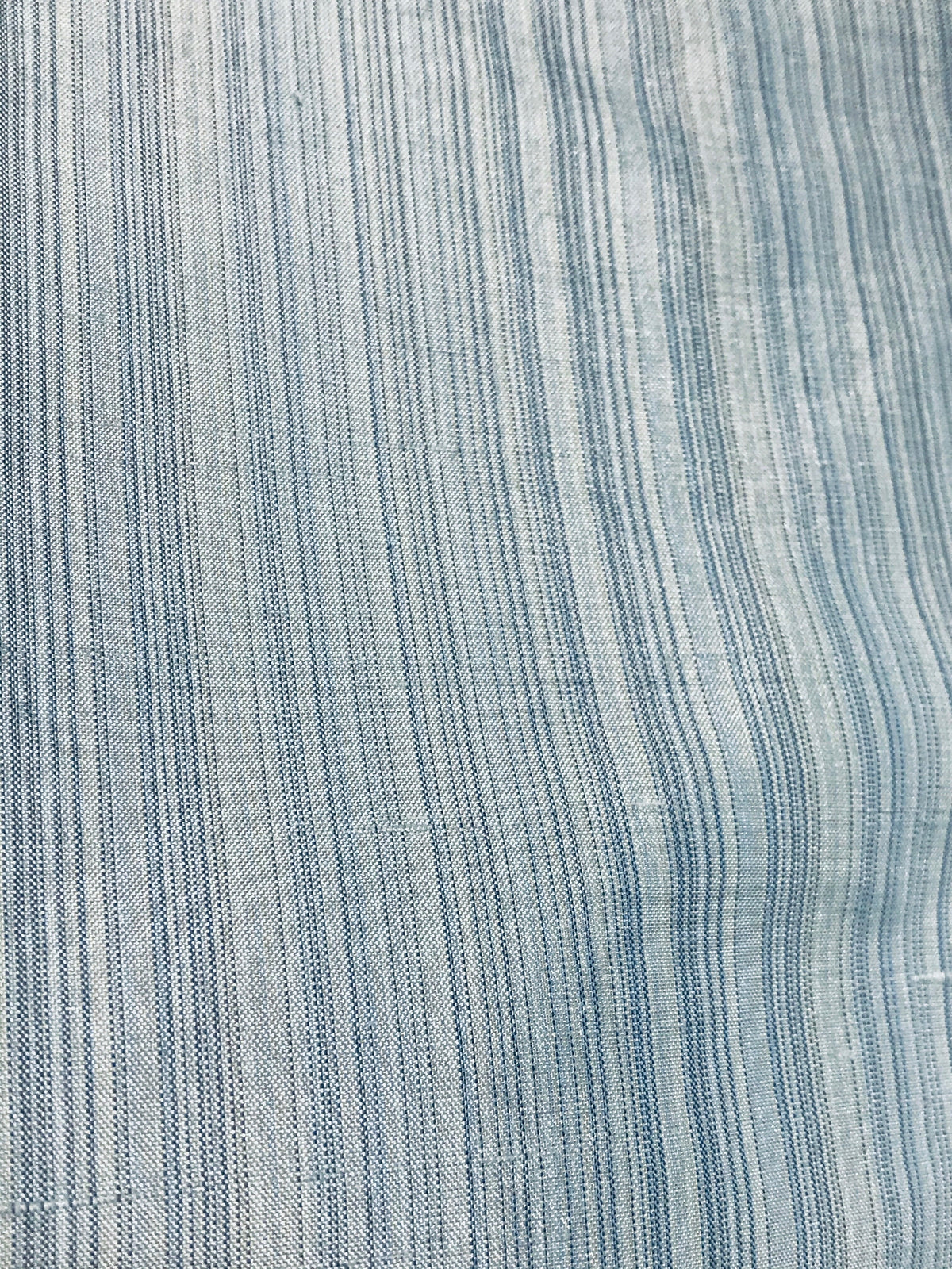 DEAL! Lady Bridgette Designer 100% Silk Dupioni Subtle Pastel Blue Stripes - Fancy Styles Fabric Pierre Frey Lee Jofa Brunschwig & Fils