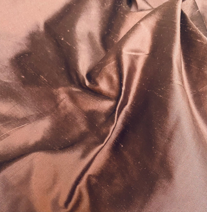 NEW Duchess Mable Designer 100% Silk Dupioni Fabric - Rosie Copper