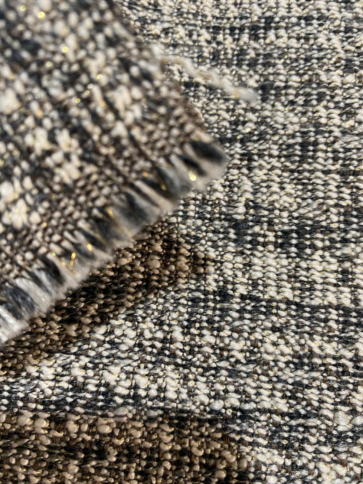 NEW Lady Day Designer Upholstery Boucle Tweed Fabric in Brown, Black, Gold  Melange - Fancy Styles Fabric Pierre Frey Lee Jofa Brunschwig & Fils