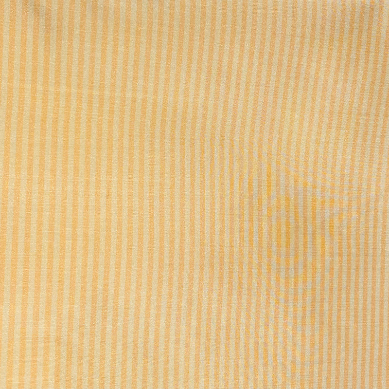 NEW Lady Bernadette 100% Silk Taffeta Fabric with 1/8” Peach and Butter Yellow Stripes SB_8_44
