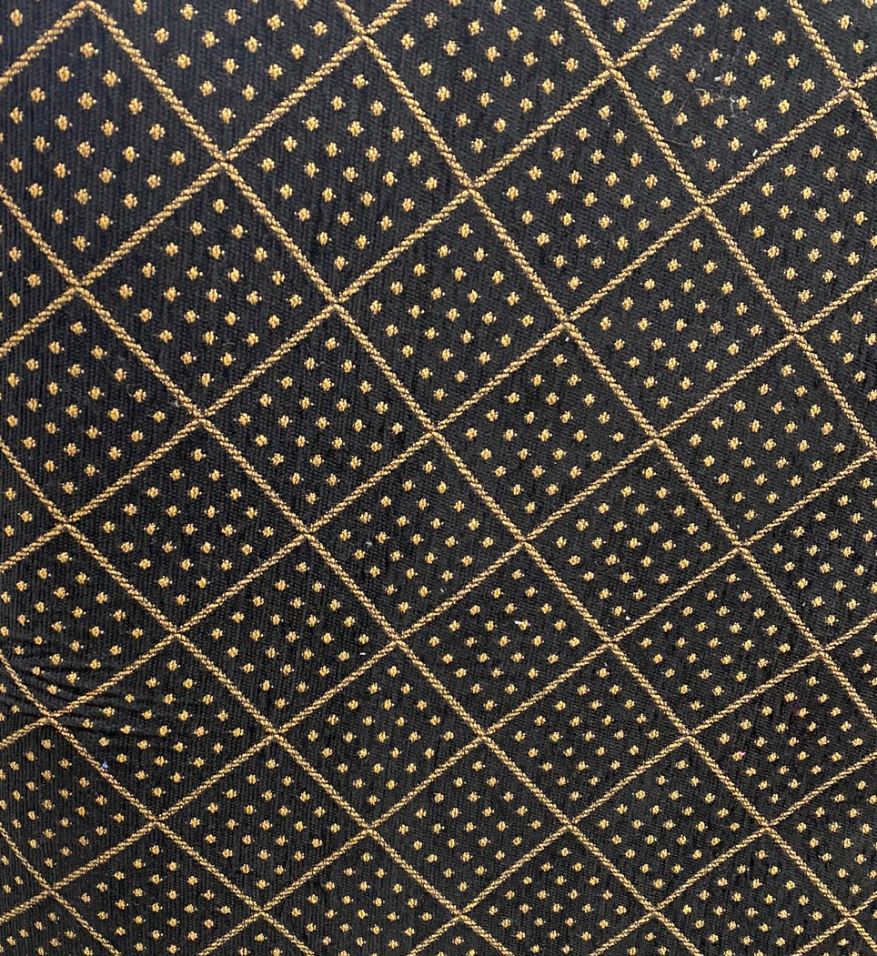 NEW! Lord Lucas Designer Velvet Chenille Upholstery Fabric - Black Gold BTY - Fancy Styles Fabric Pierre Frey Lee Jofa Brunschwig & Fils