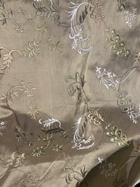 NEW Lady Astro 100% Silk Dupioni Embroidered Fabric - Grey SB_3_13 - Fancy Styles Fabric Pierre Frey Lee Jofa Brunschwig & Fils
