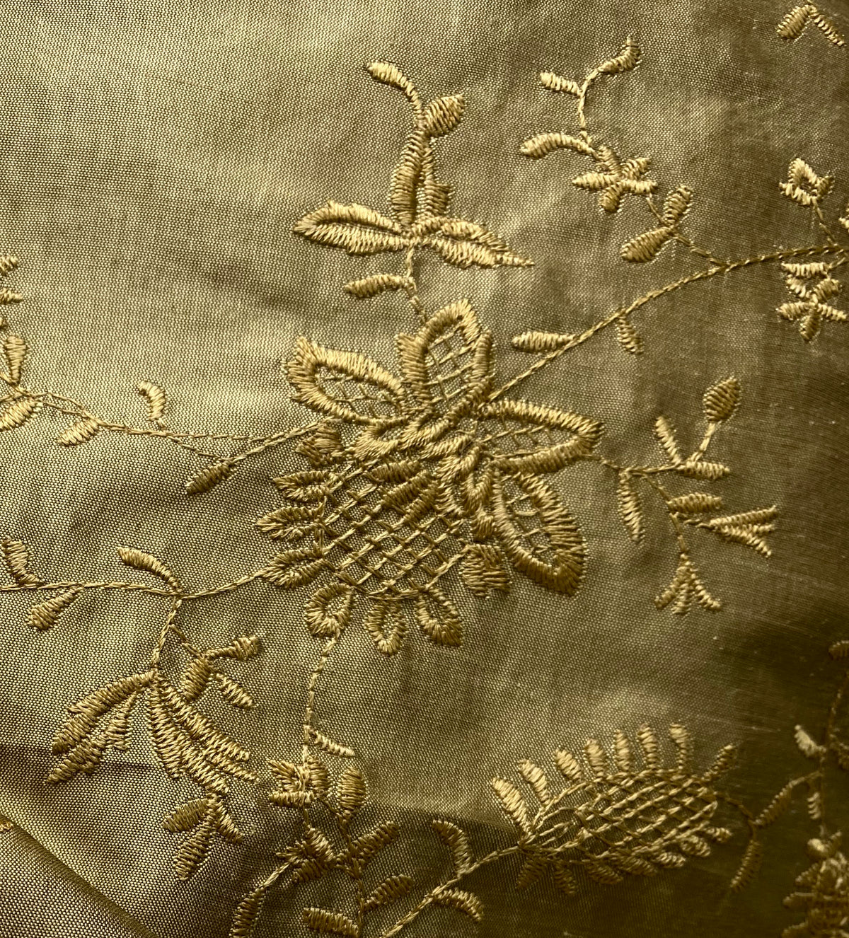 NEW Lady Aster 100% Silk Dupioni Embroidered Floral Fabric - Gold - Fancy Styles Fabric Pierre Frey Lee Jofa Brunschwig & Fils