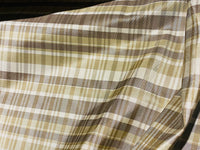 NEW Lady Riley Designer 100% Silk Taffeta Plaid Tartan Fabric- Gold, Taupe, and Cream SB_6_39 - Fancy Styles Fabric Pierre Frey Lee Jofa Brunschwig & Fils