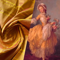 NEW Duchess Mendez Yellow and Pink Sunset Stripe 100% Silk Dupioni Fabric - Fancy Styles Fabric Pierre Frey Lee Jofa Brunschwig & Fils
