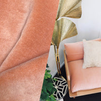 NEW! Princess Piama - Made in England- Soft Solid Cotton Blend Velvet Fabric in Icy Peach - Fancy Styles Fabric Pierre Frey Lee Jofa Brunschwig & Fils
