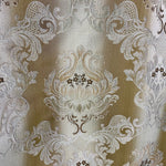 NEW King Louis XIV Novelty Neoclassical Brocade Medallion Floral Satin Fabric - Taupe