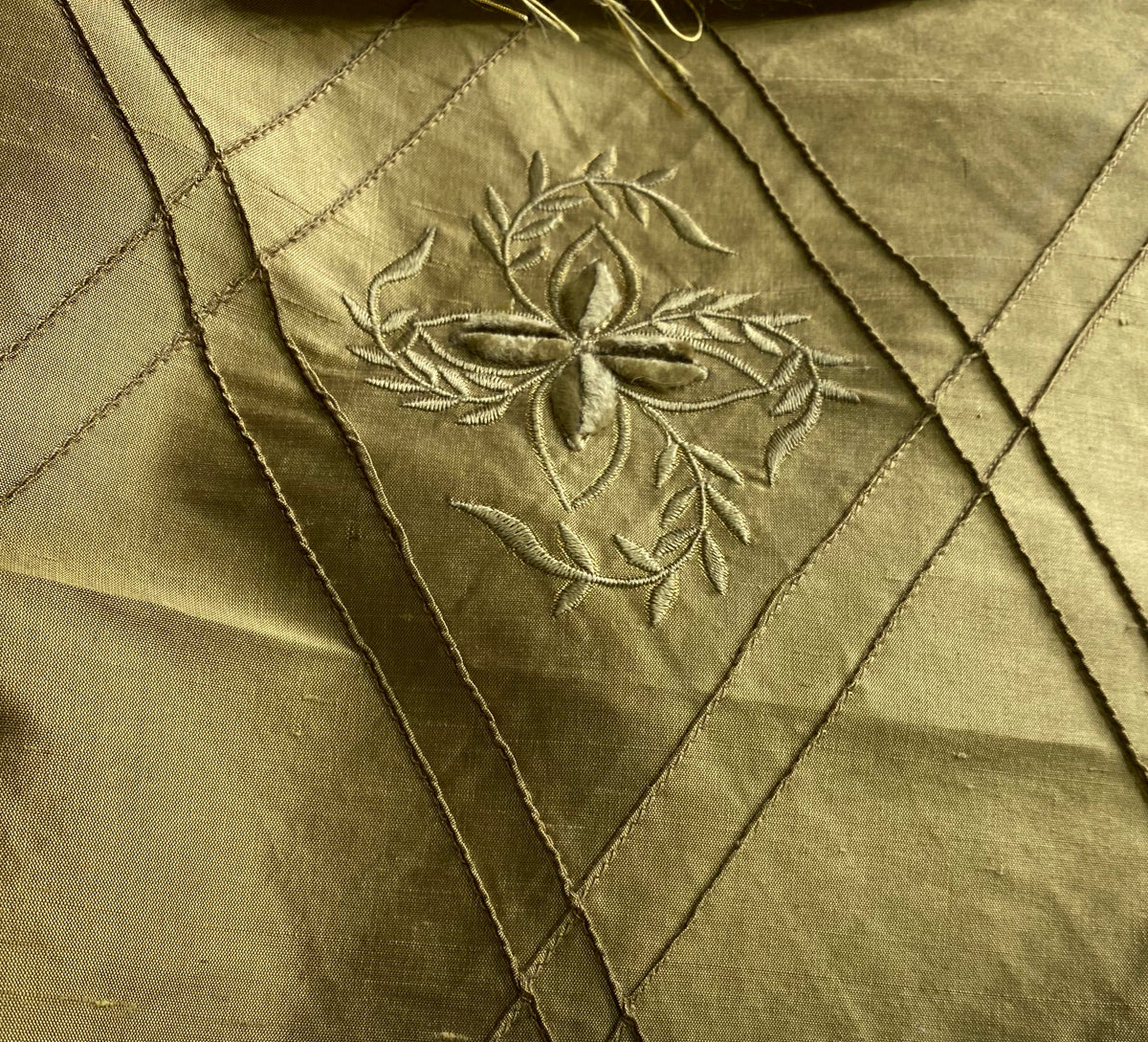 NEW! SALE! Miss Kiley 100% Silk Dupioni Diamond Fabric - Velvet Floral Embroidered Gold - Fancy Styles Fabric Pierre Frey Lee Jofa Brunschwig & Fils